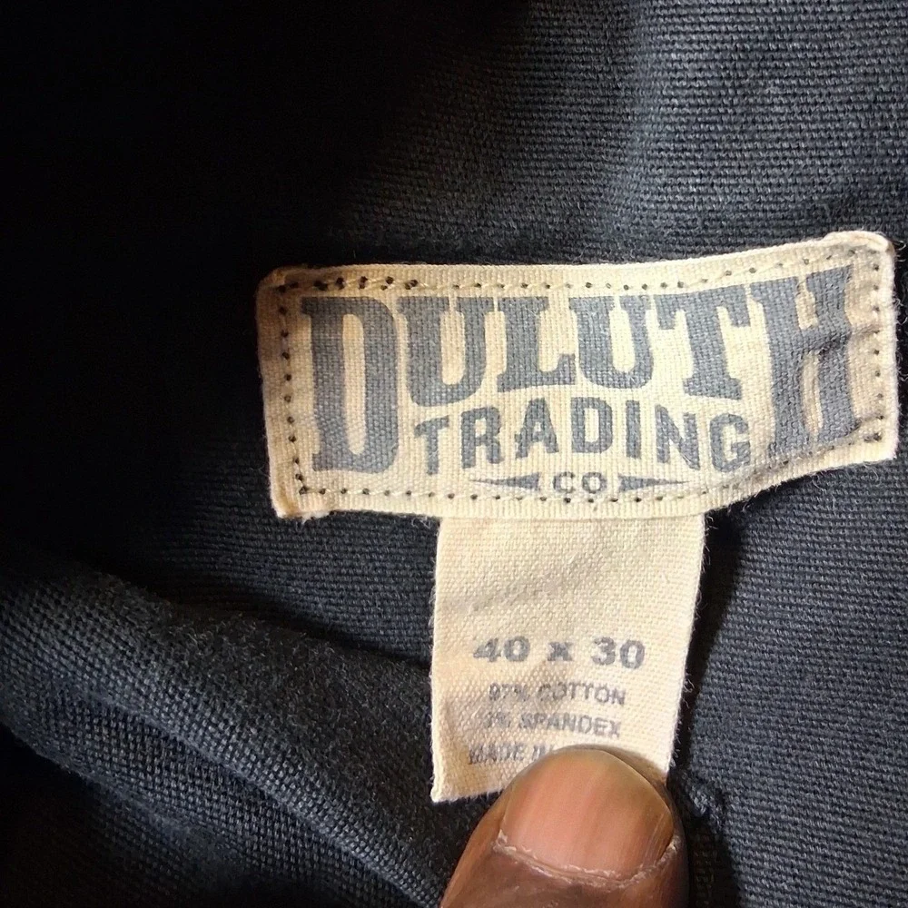 Duluth Trading Co Flex Fire Hose Cargo Pants Mens 40x30 Black Work Trousers